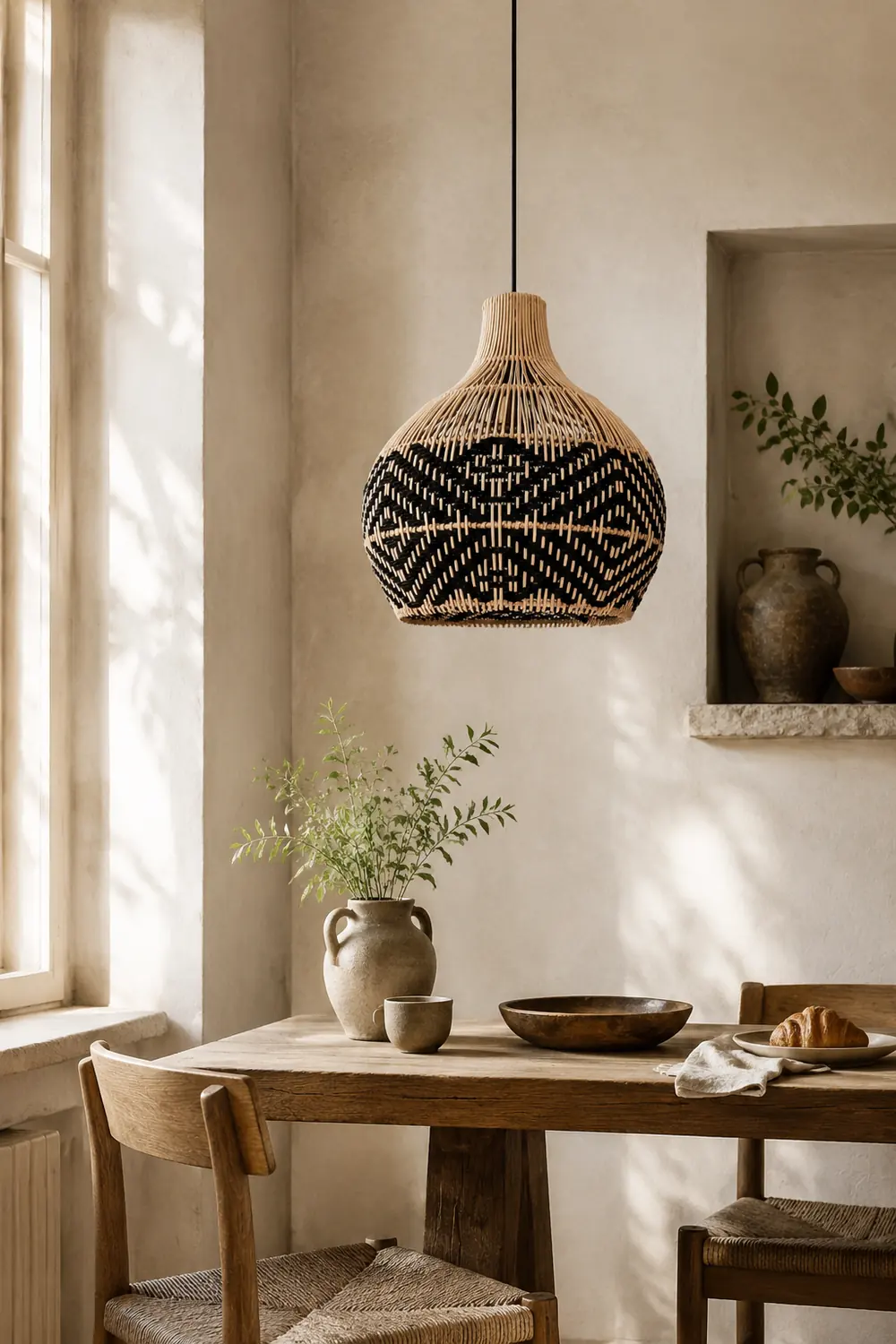 Vintage Ratten Handwoven Pendant Light - Lumpaz