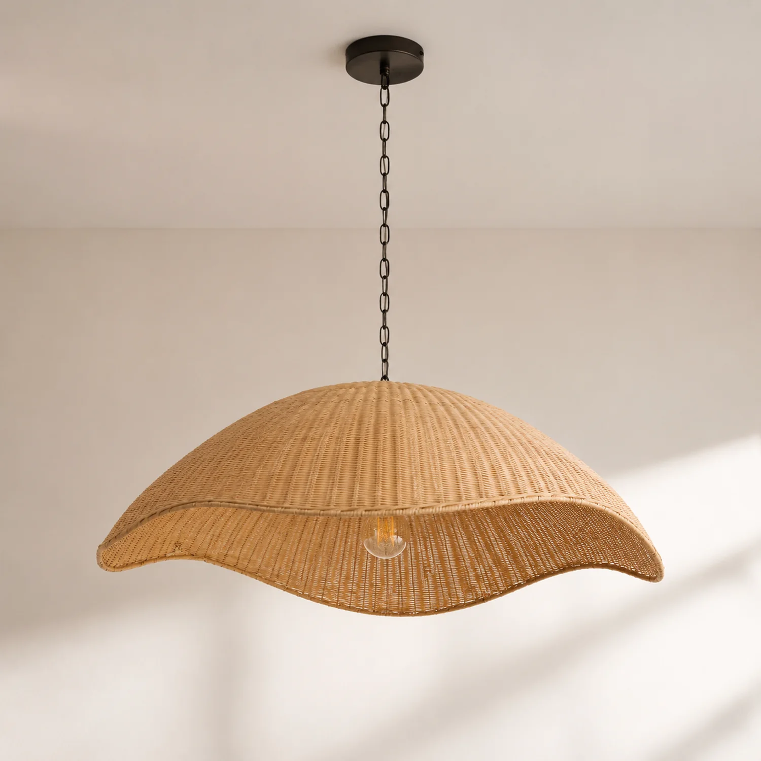 Natural Minimalistic Woven Rattan Handmade Hanging Lamp - Lumpaz