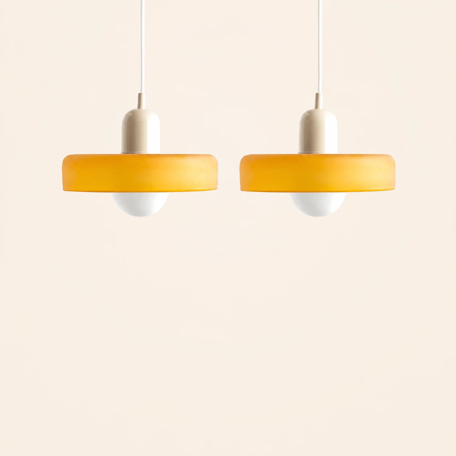 2 Heads Modern Bauhaus Glass Pendant Light - Lumpaz
