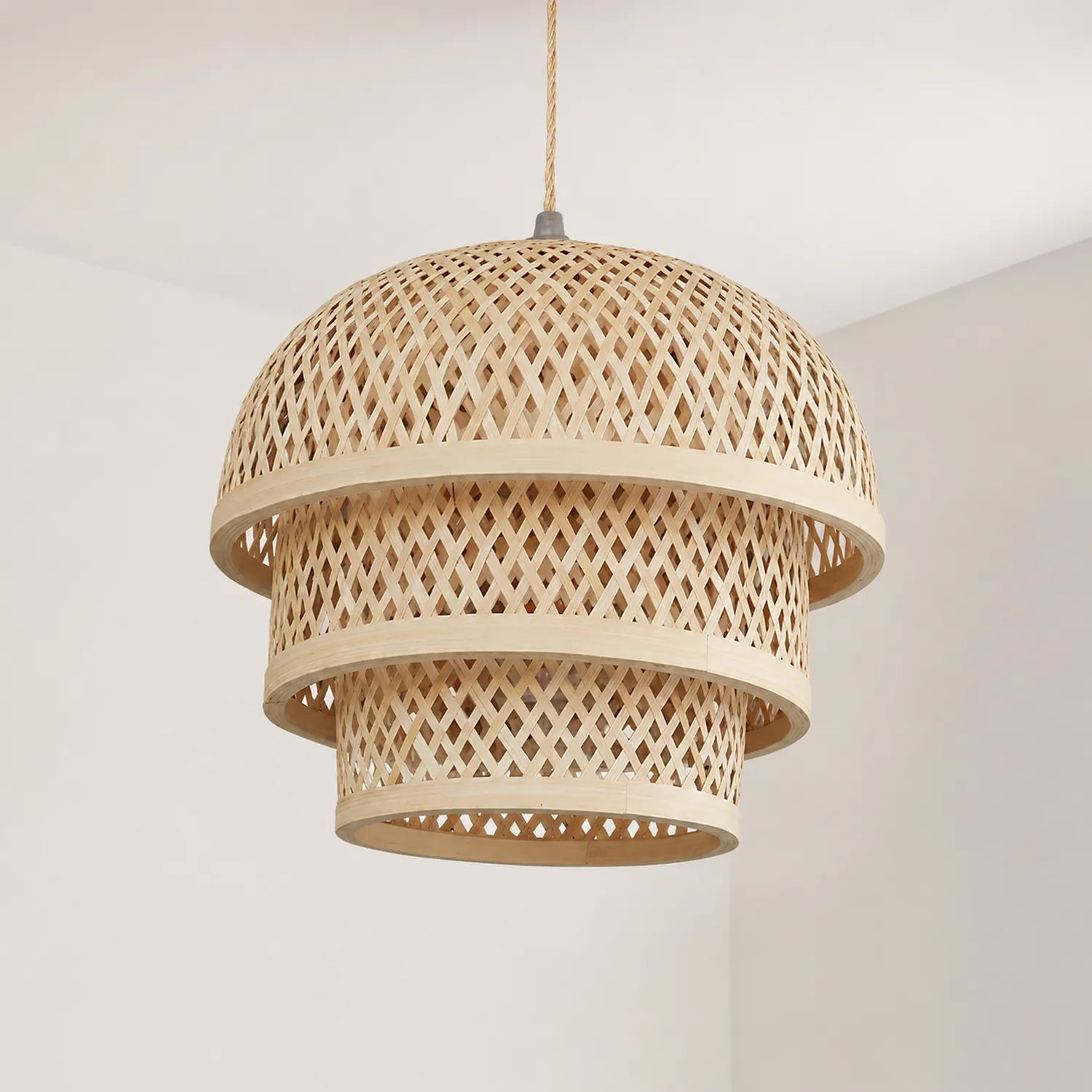 Bamboo Natural Basket Island Pendant Light - Lumpaz