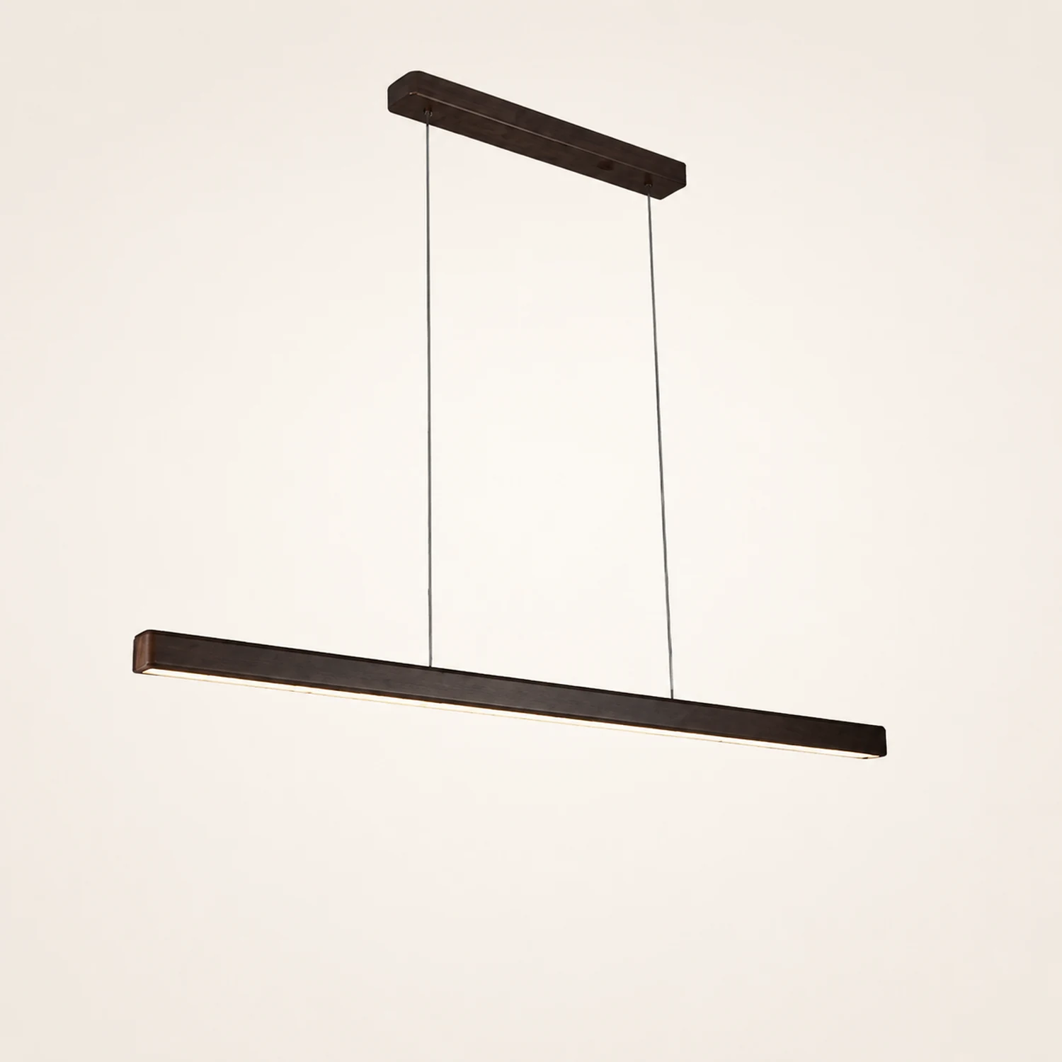 Edge Pendelleuchte Linear dimmbar, Metall&Holz, 60/80/100/120CM Lang - Lumpaz
