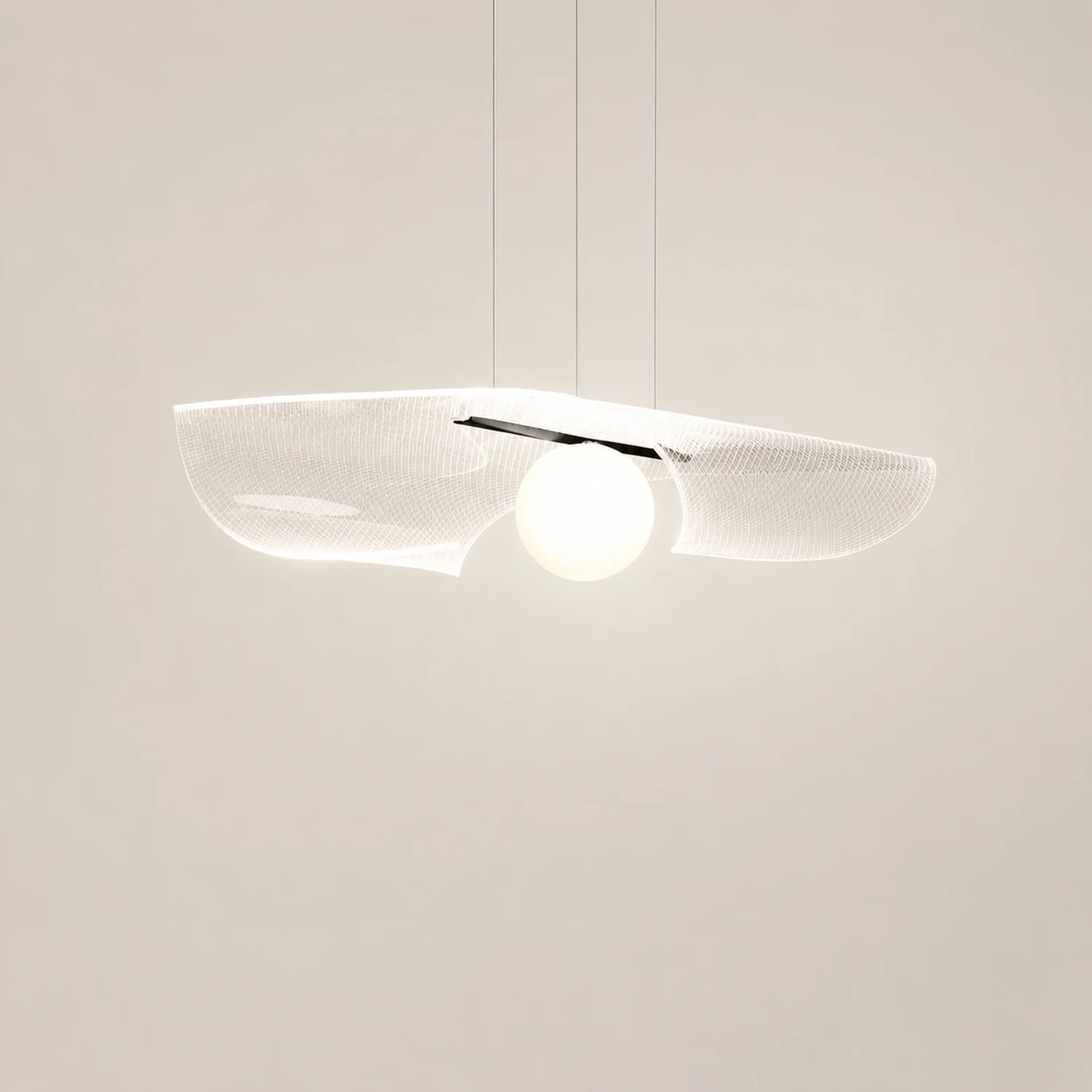 Modern Hat Shape Transparent Acrylic Pendant Light - Lumpaz