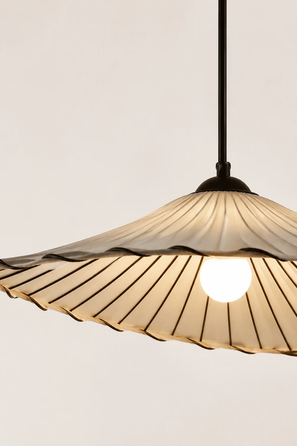 Wabi-Sabi Vintage Lotus Leaf Fabric Pendant Light - Lumpaz
