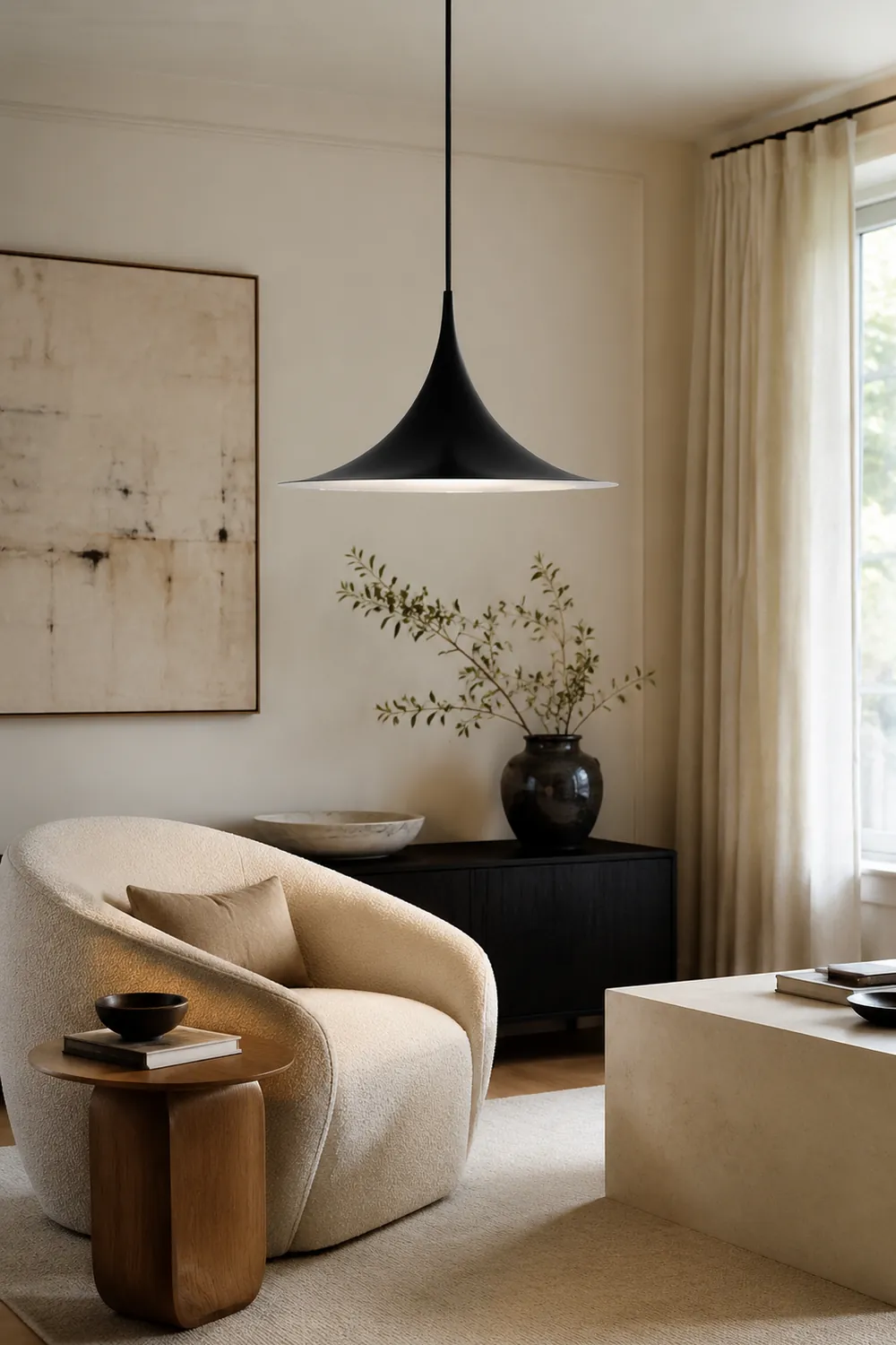 Cairns Pendelleuchte, Metall, Schwarz - Lumpaz