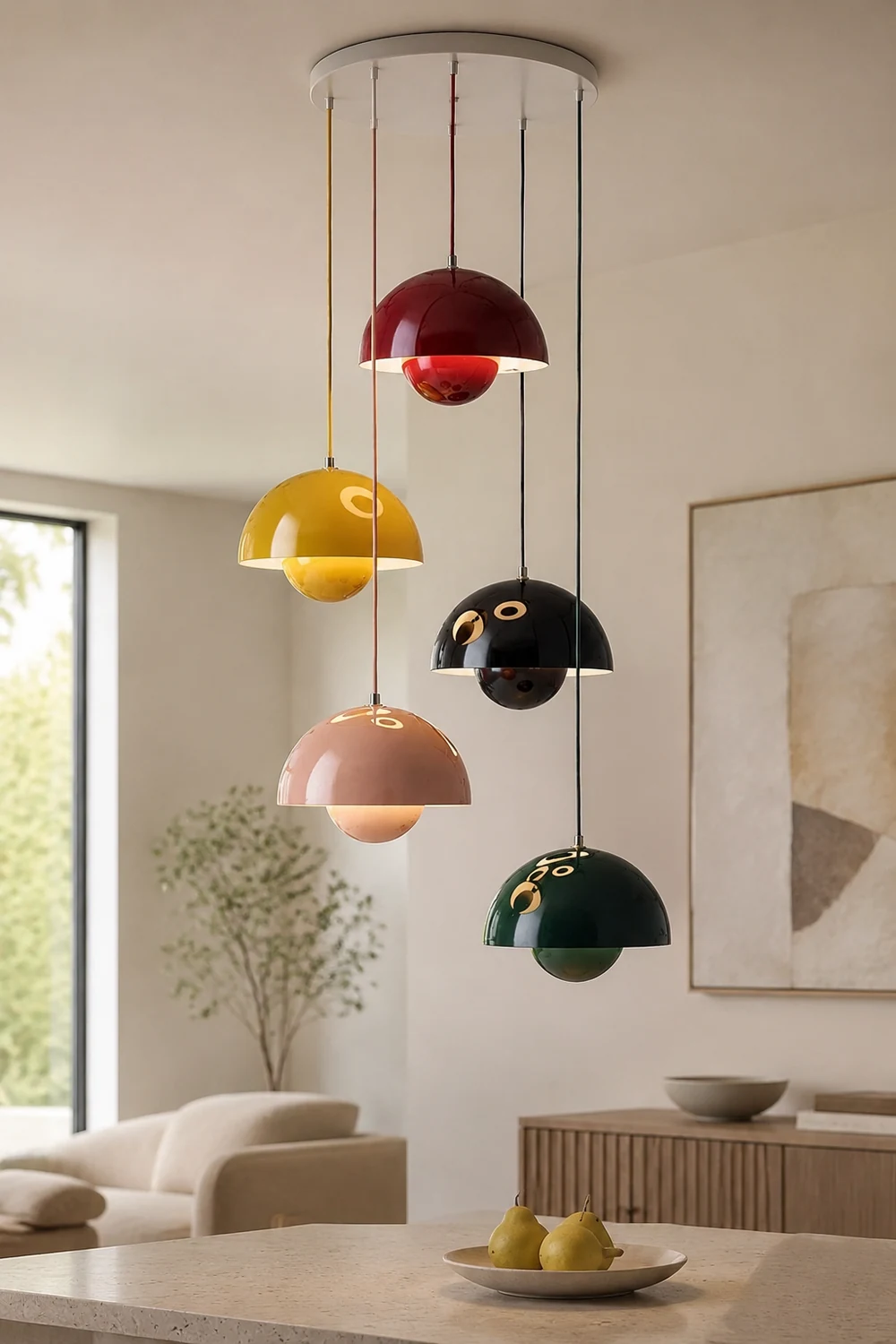 Multiple Colour Mushroom Shape Kitchen Pendant Light - Lumpaz