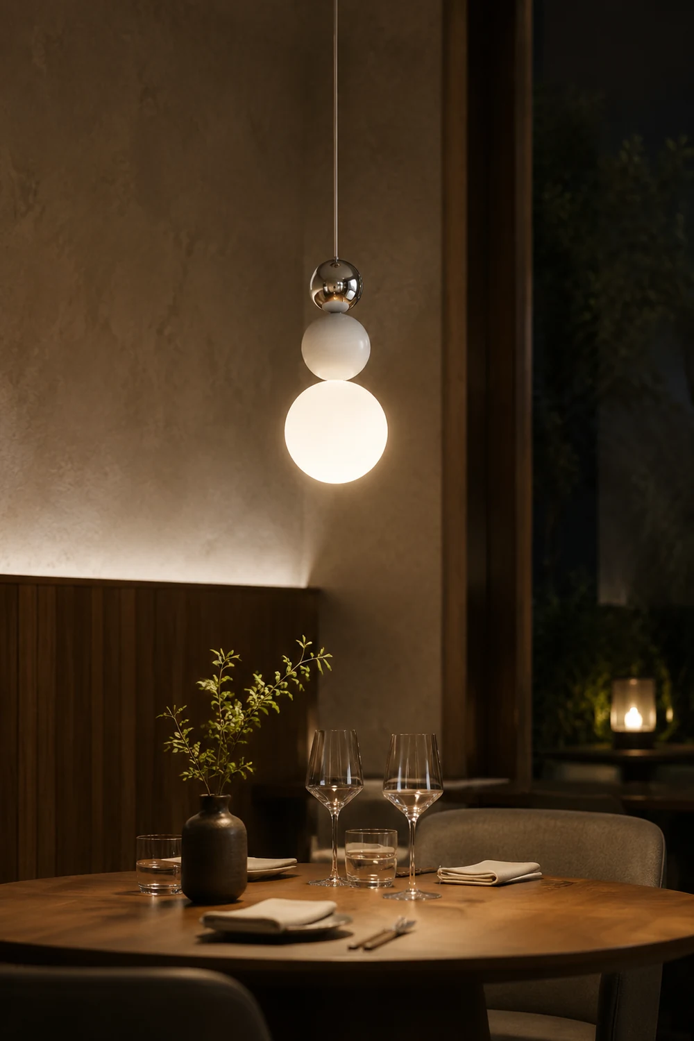 Modern White Glass Hanging Pendant Light - Lumpaz