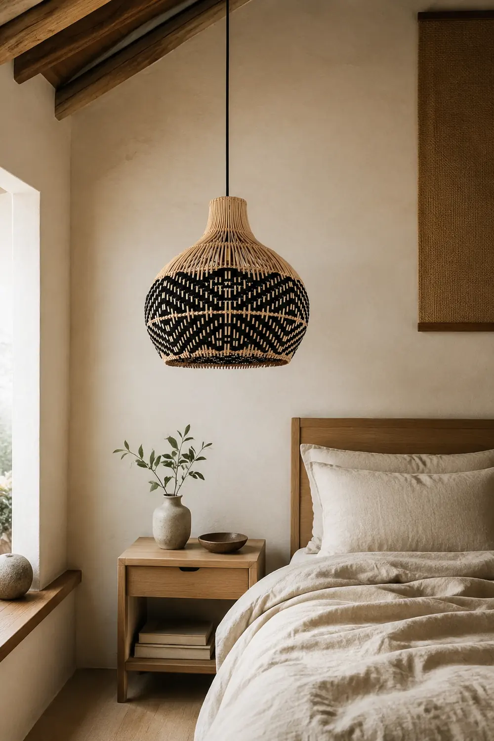 Vintage Ratten Handwoven Pendant Light - Lumpaz