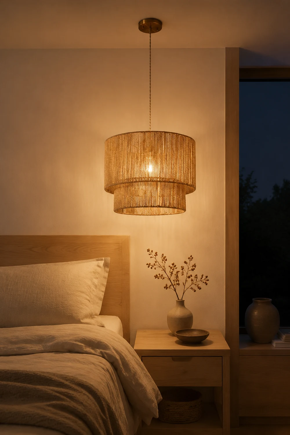 Retro Rope Woven Dining Room Pendant Light - Lumpaz