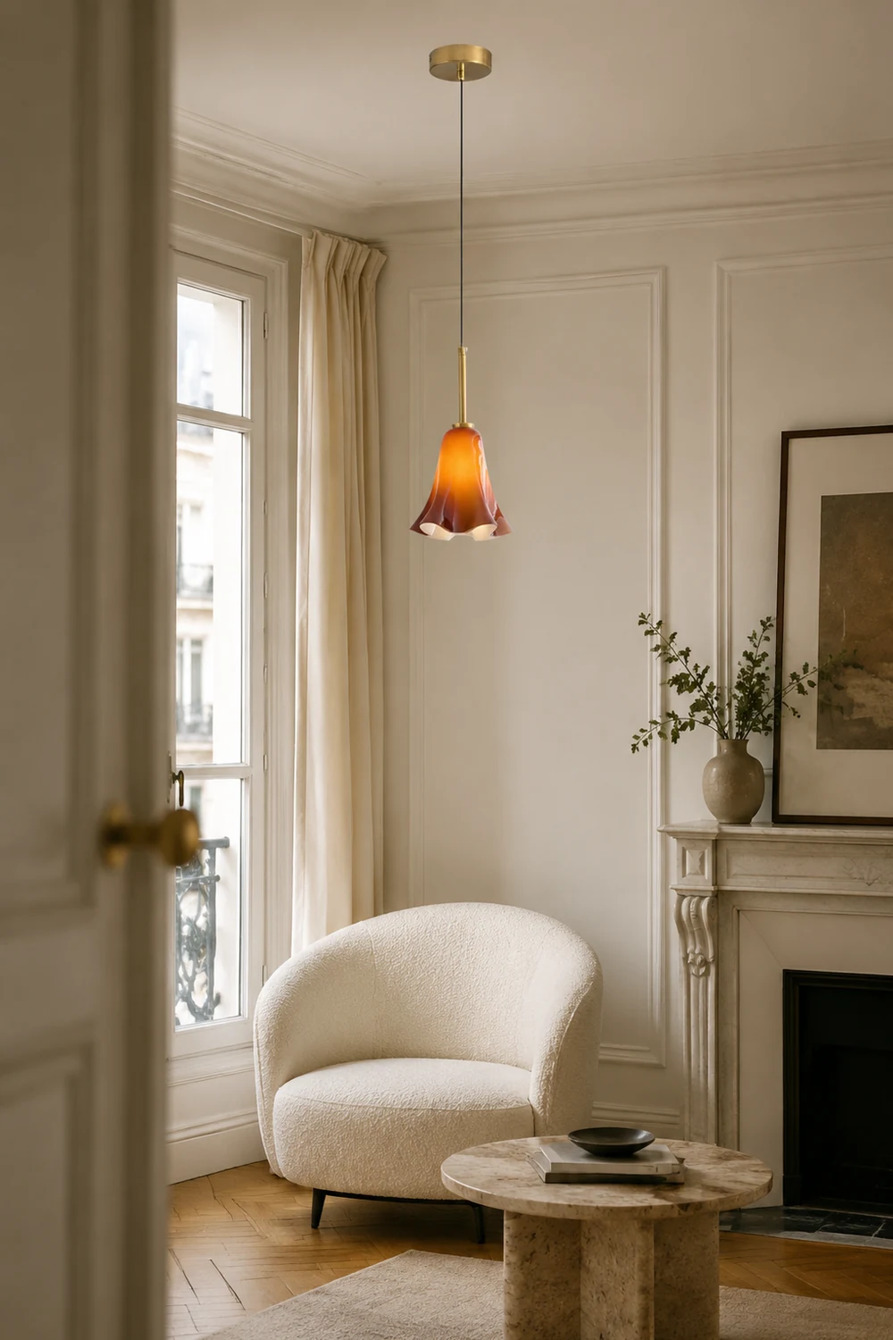 Vintage Glass Pendant Light For Bedroom - Lumpaz