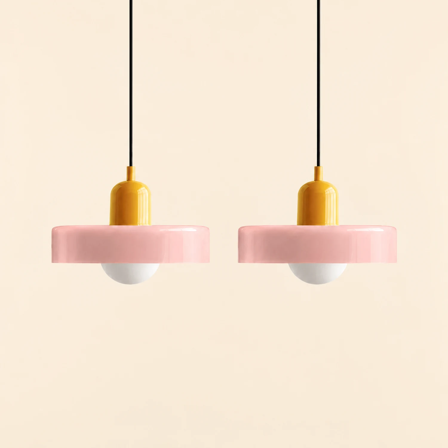 2 Heads Modern Bauhaus Glass Pendant Light - Lumpaz