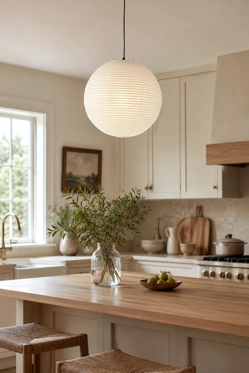 Vintage White Paper Pendant Lighting - Lumpaz