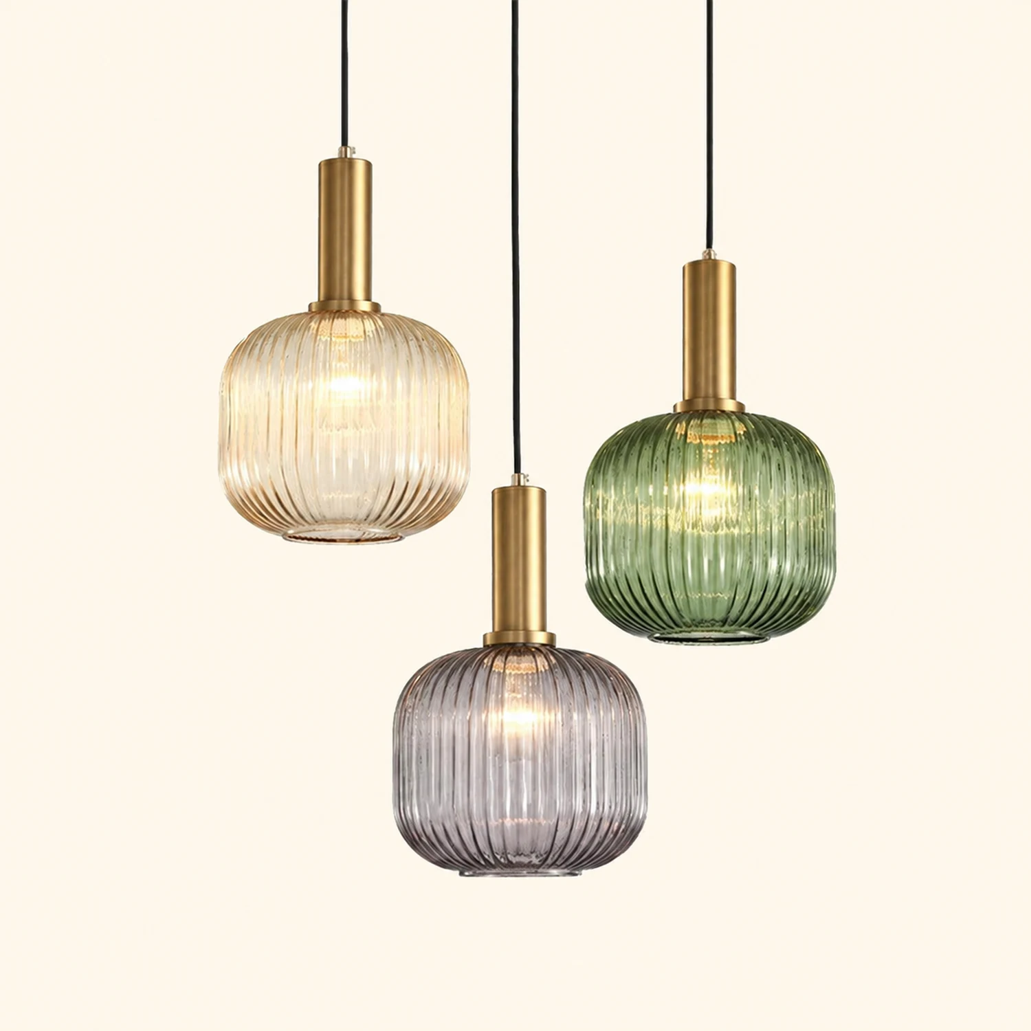 Vintage Stained Glass Lantern Shape Pendant Light - Lumpaz