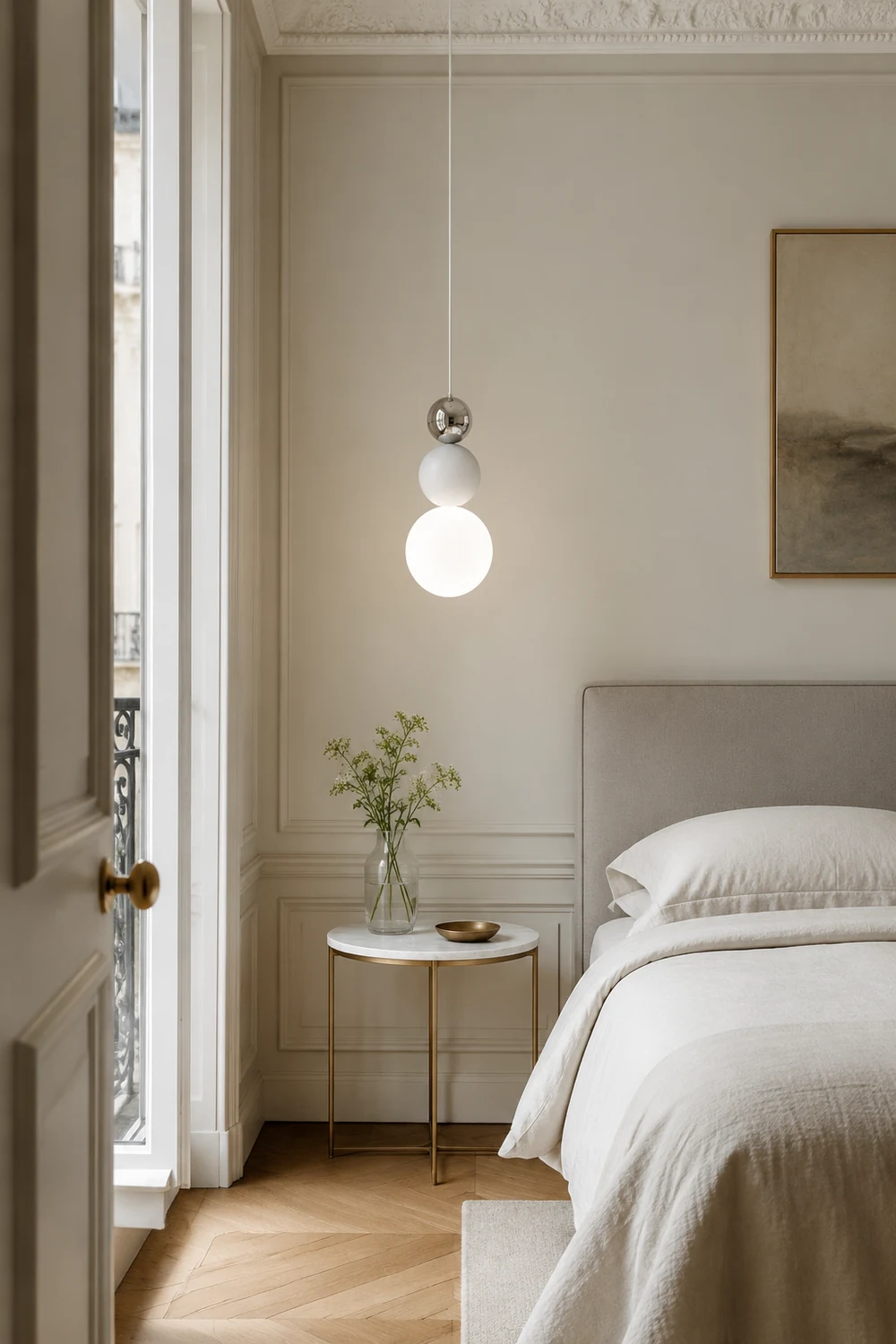 Modern White Glass Hanging Pendant Light - Lumpaz