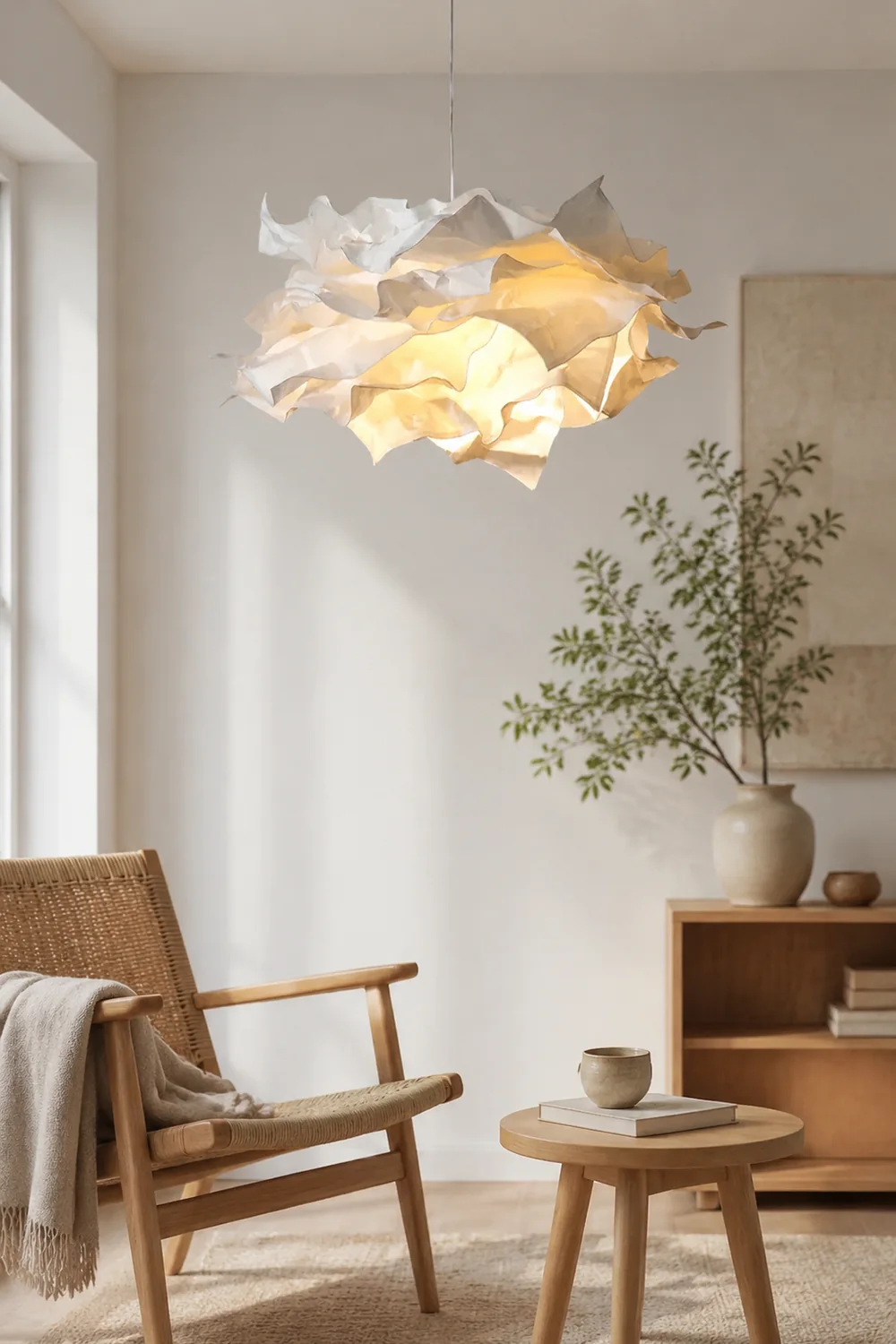 White Pendant Light Art Decor Hanging Lights For Bedroom - Lumpaz