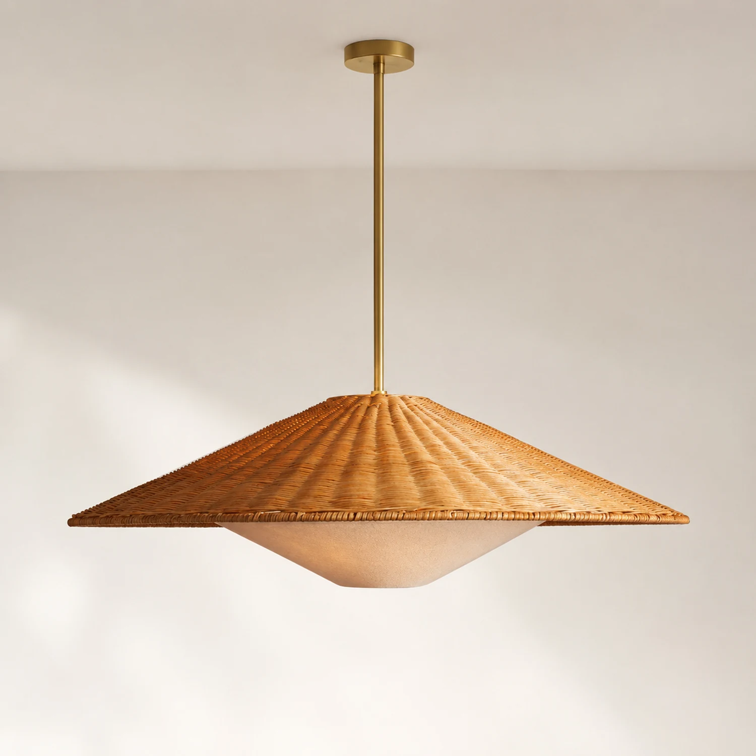 Retro Rattan Handwoven Zen Pendant Light - Lumpaz