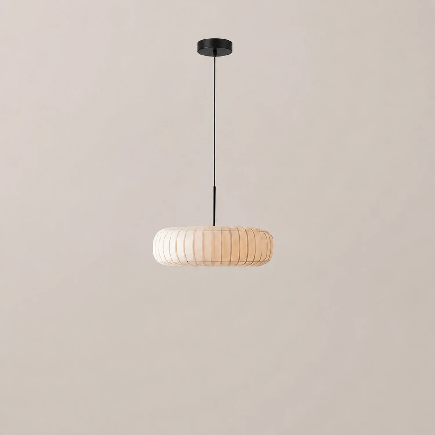 White Fabric Hanging Light Pumpkin Shape Pendant Light - Lumpaz