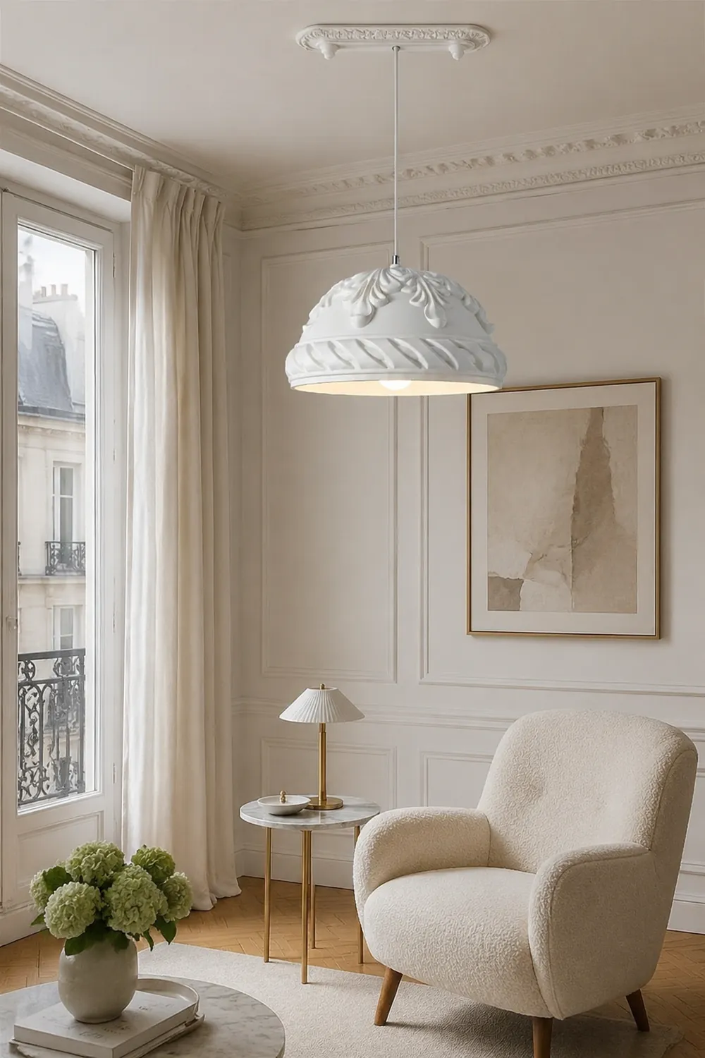 French Style Resin Retro Pendant Light - Lumpaz