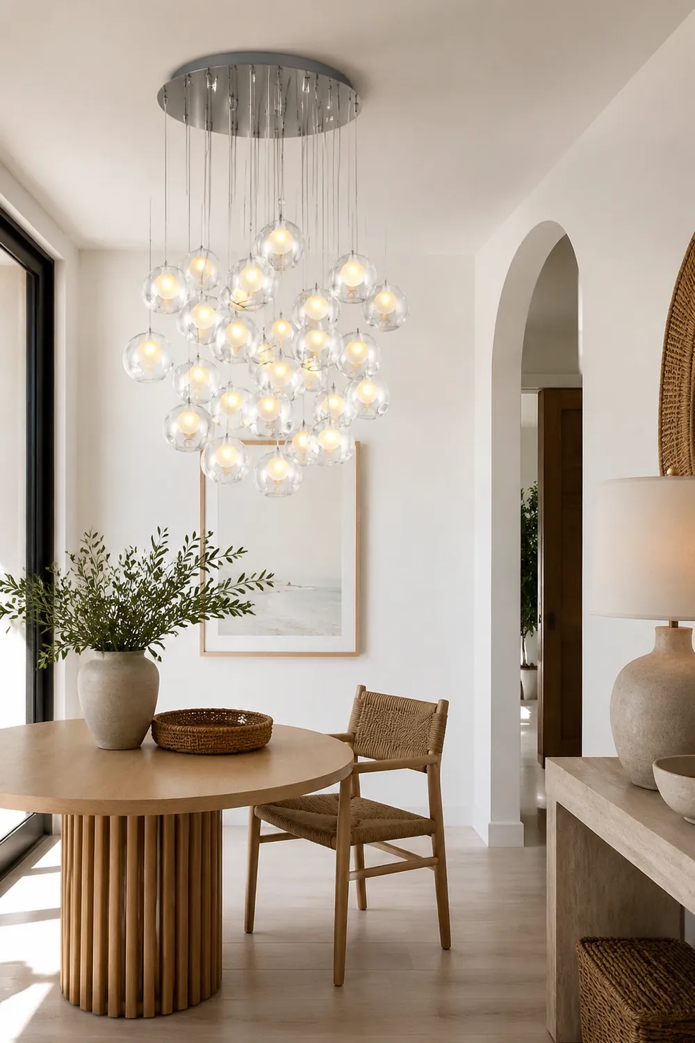 Multi-heads Glass Globe Cluster Stairway Light Pendant Light - Lumpaz