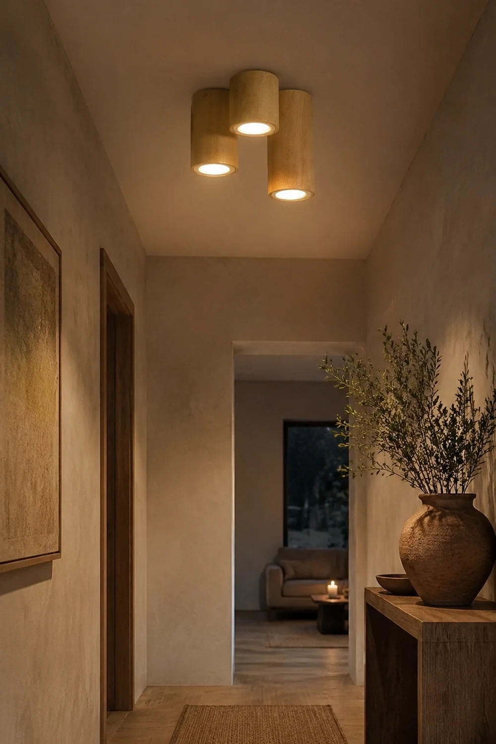 Ozawa Nordische Deckenleuchte Droplight aus Holz für Korridor, Balkon - Lumpaz