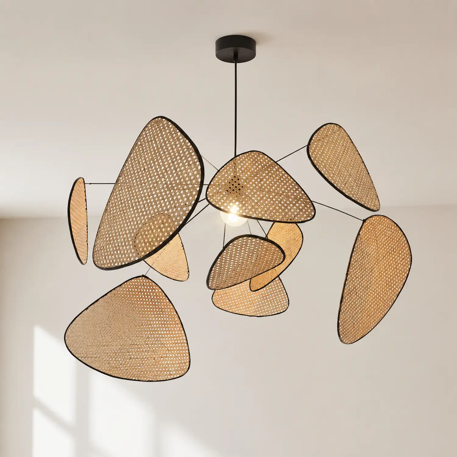 Modern Irregular Shape Rattan Kitchen Pendant Light - Lumpaz
