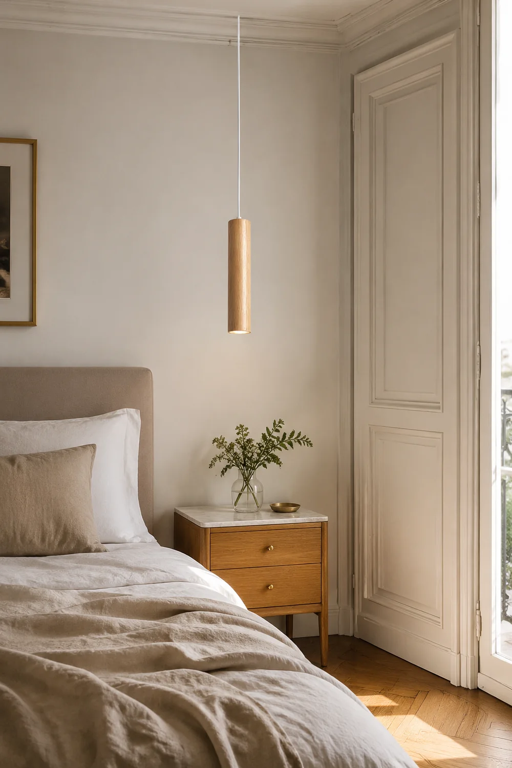 Moderne Einfache LED Pendelleuchte aus Holz für Esszimmer, Restaurant - Lumpaz
