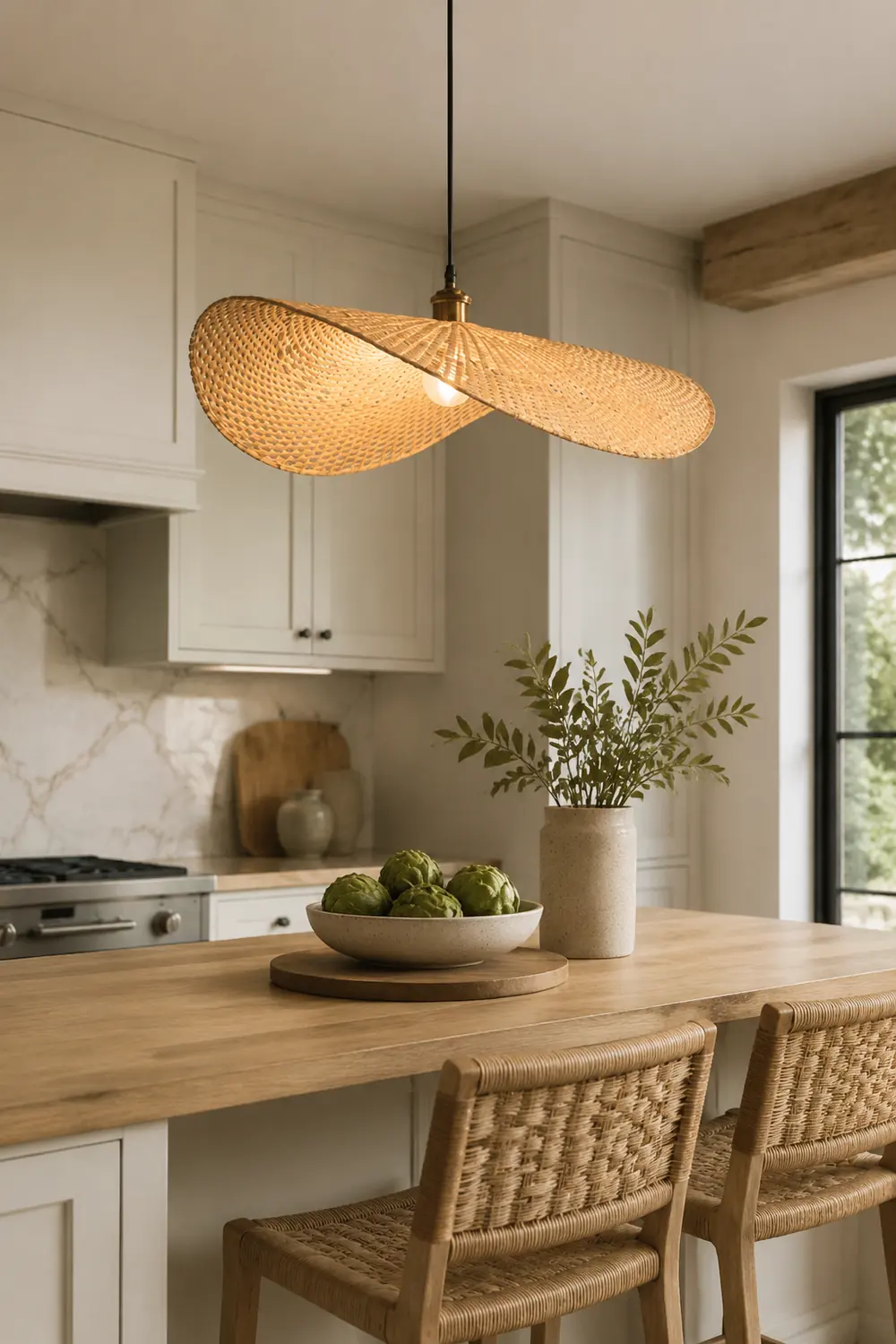 Handmade Natural Bamboo Wicker Pendant Lamp For Living Room - Lumpaz