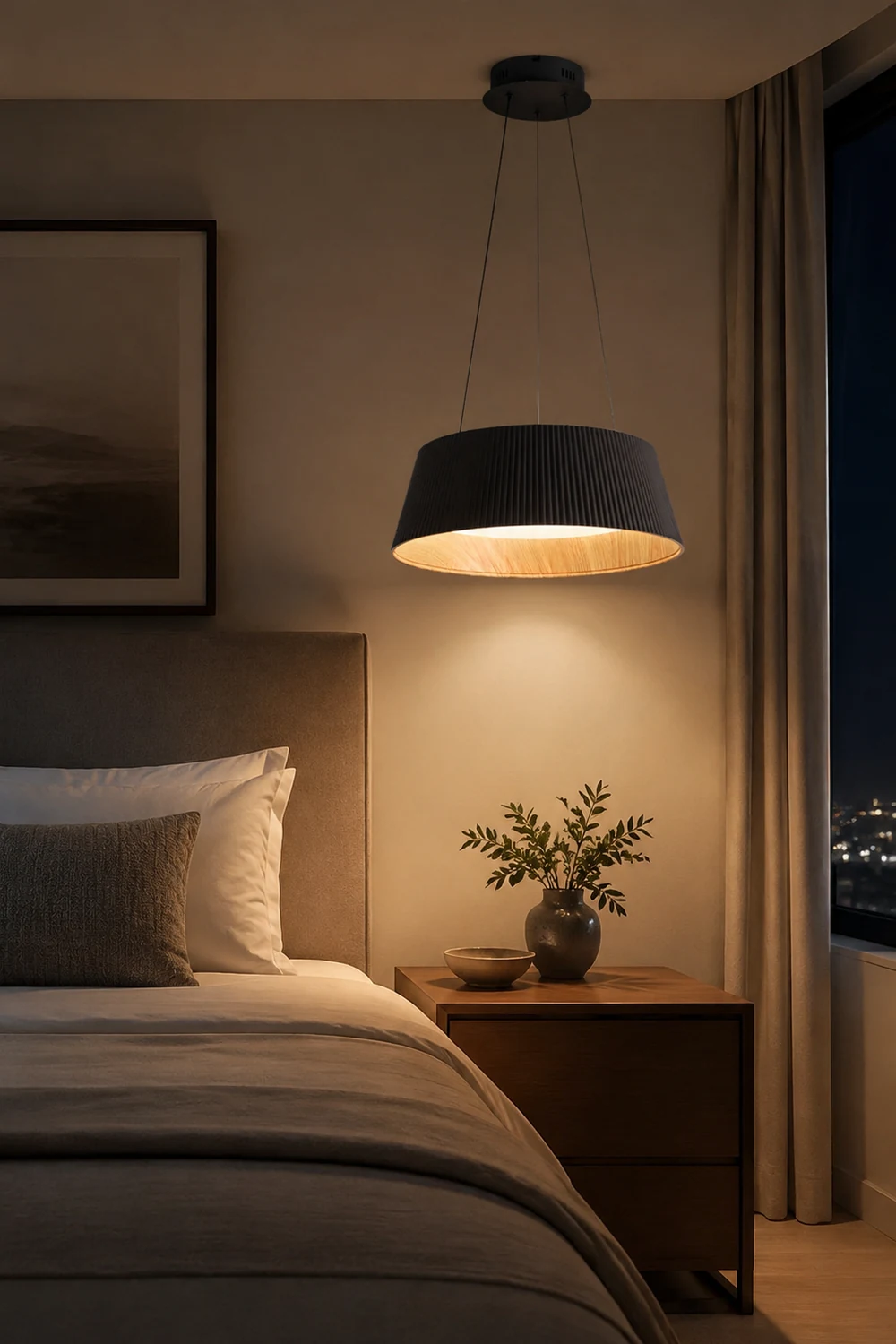 Modern Ribbed LED Pendant Light For Kitchen Island - Lumpaz