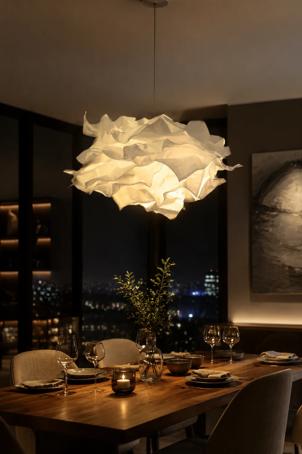 White Pendant Light Art Decor Hanging Lights For Bedroom - Lumpaz