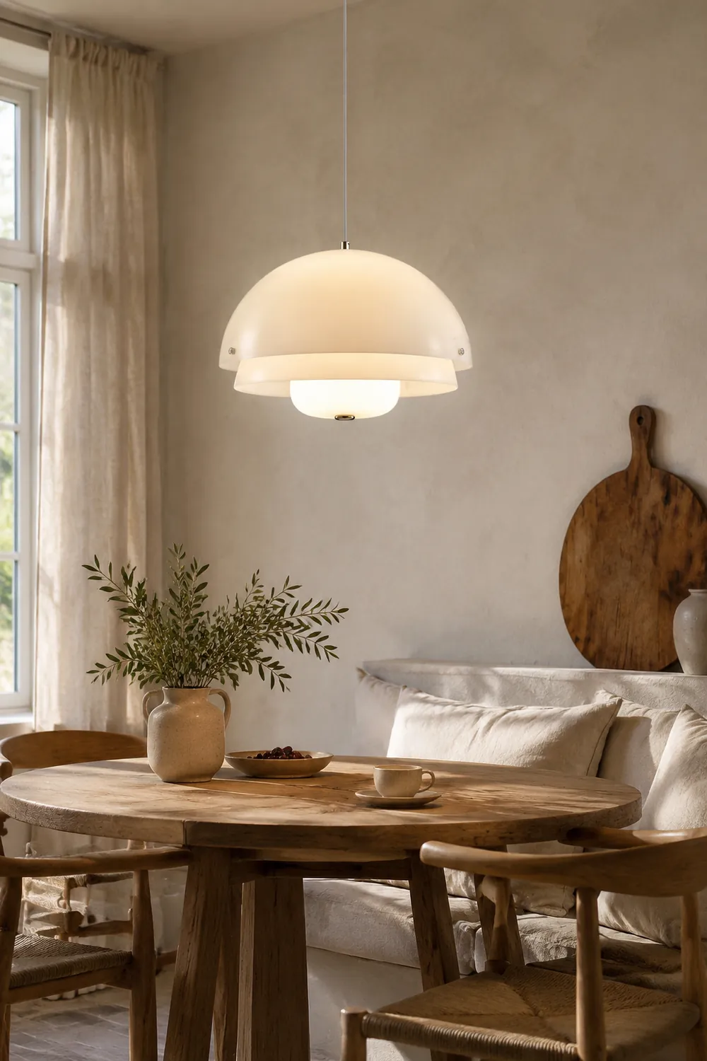 Modern Nordic Style Tiered Glass White Pendant - Lumpaz