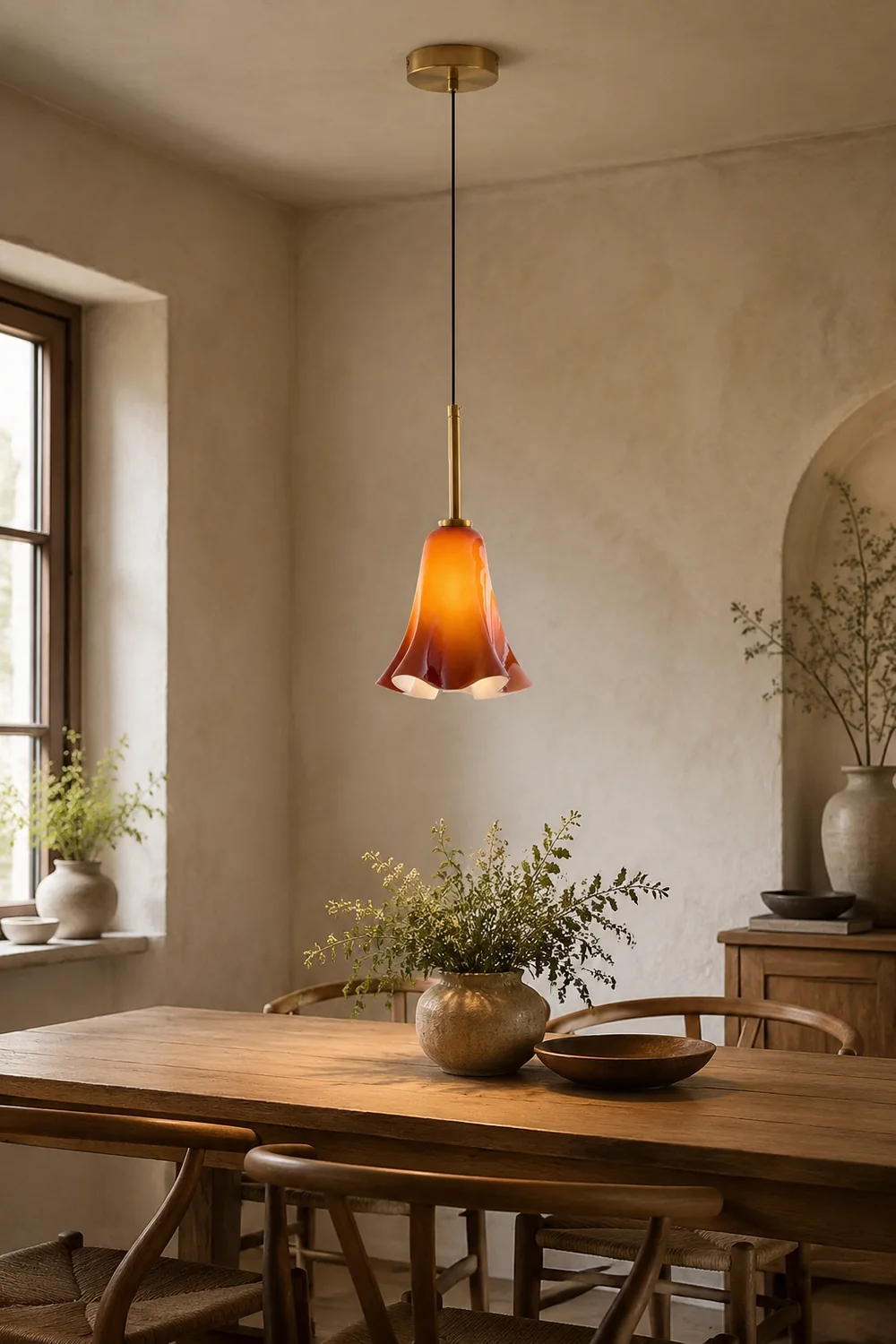 Vintage Glass Pendant Light For Bedroom - Lumpaz