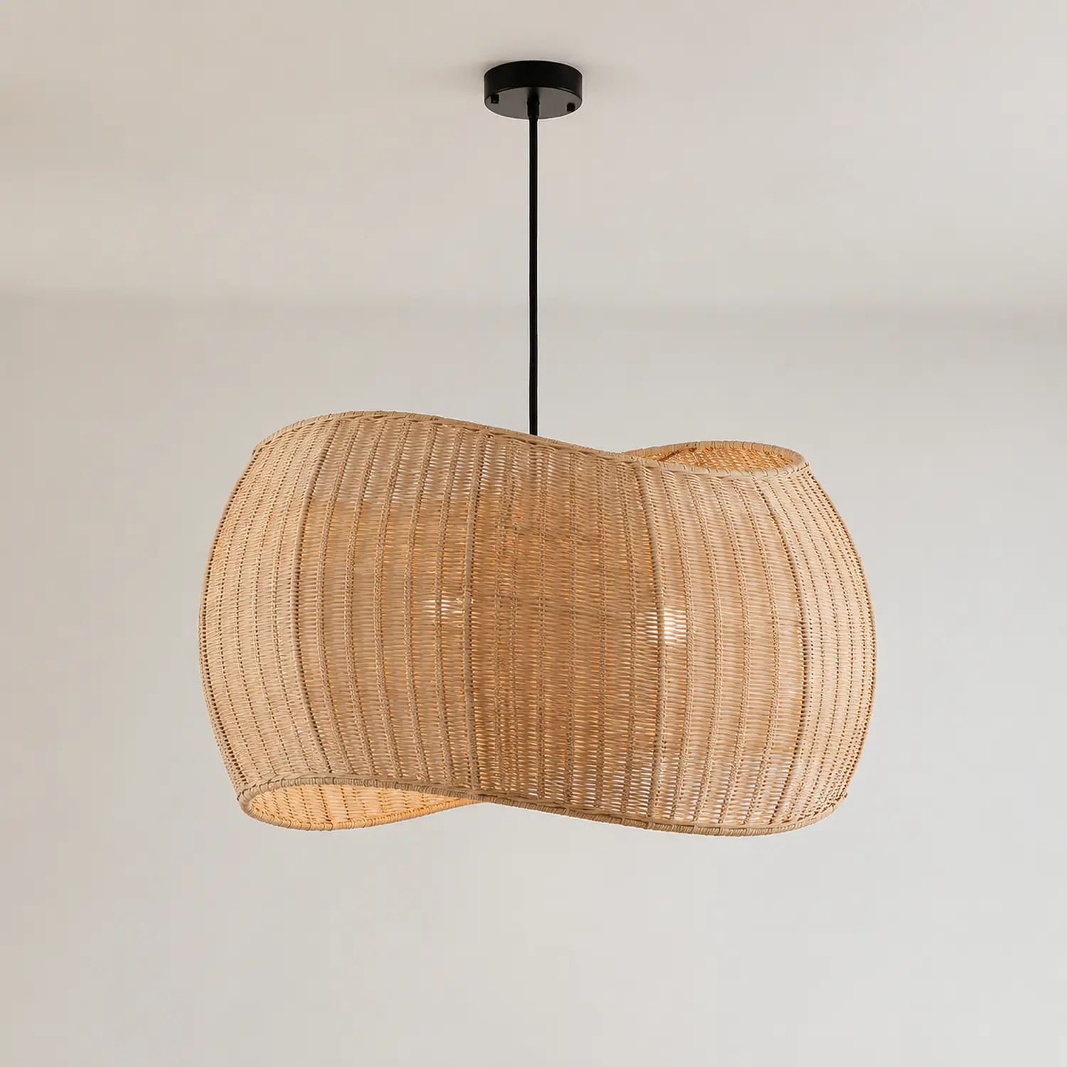 Natural Wicker Hanging Light Rattan Pendant Lampshade - Lumpaz