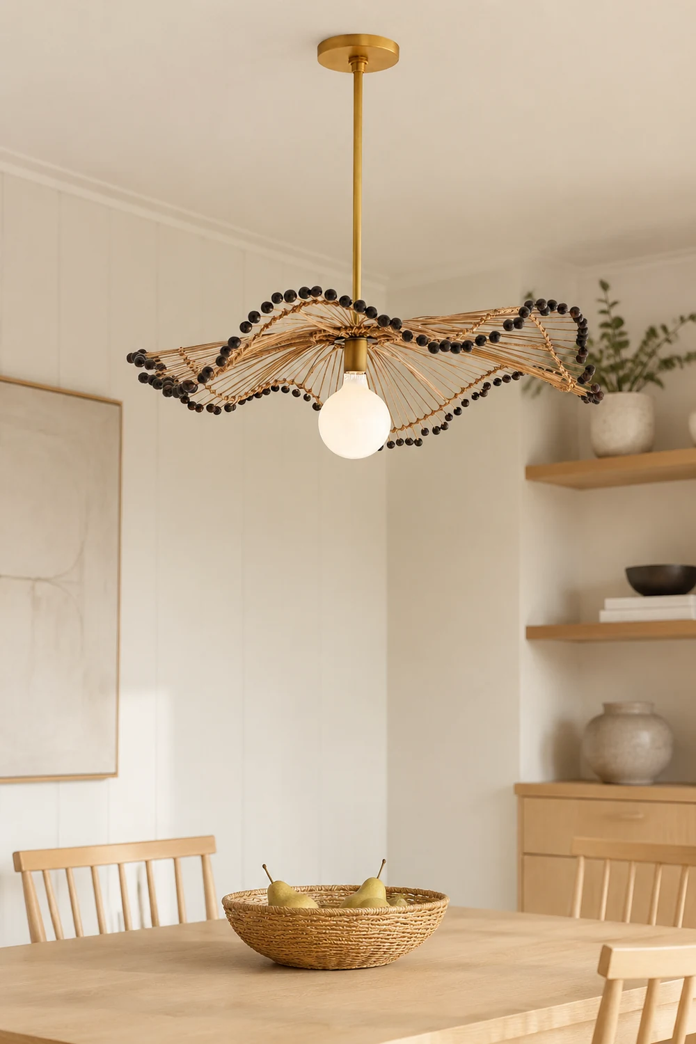 Modern Waverly Handwoven Rattan Pendant Light - Lumpaz