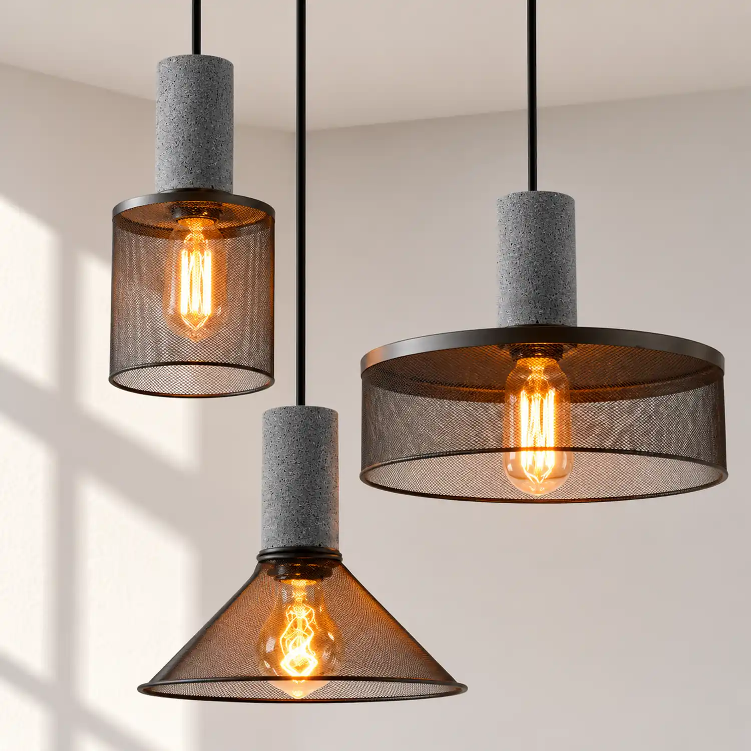 Modern Iron Grey Hanging Light Pendant Lampshade - Lumpaz