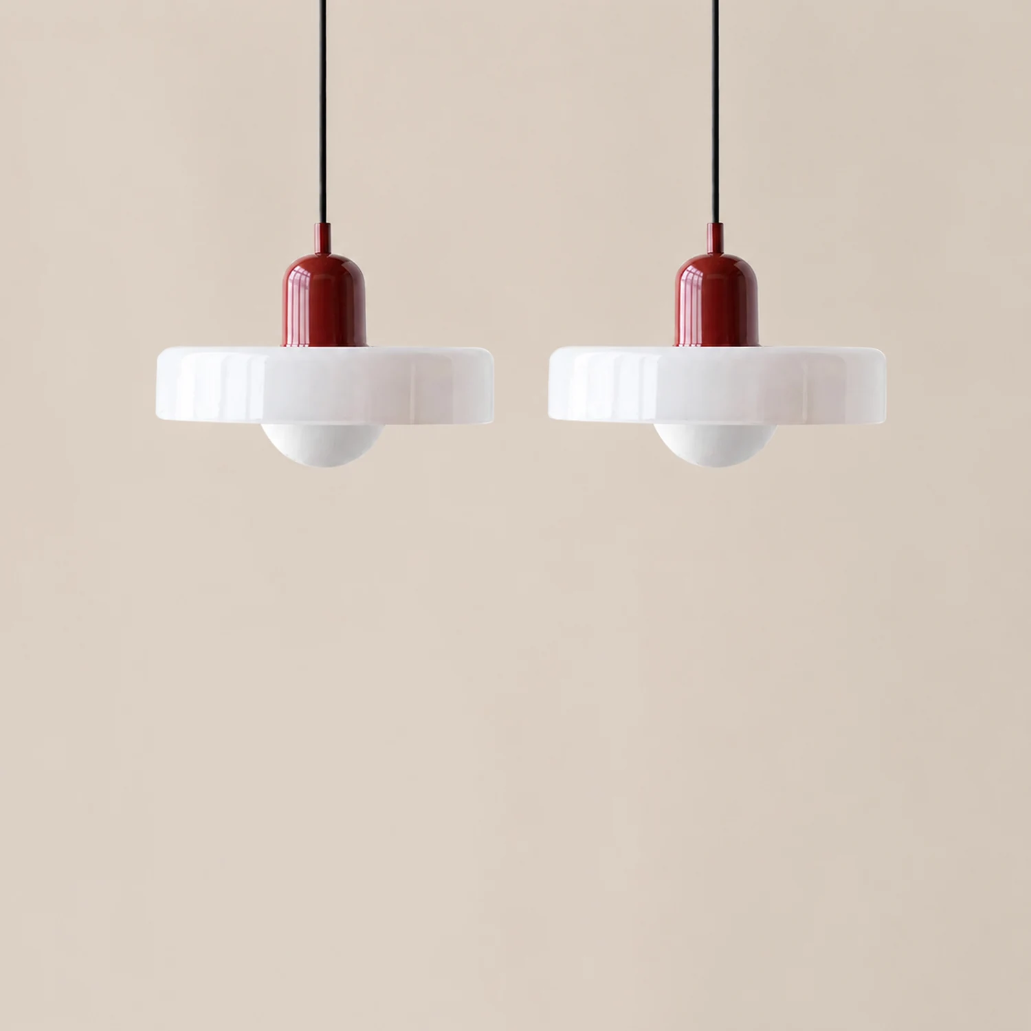 2 Heads Modern Bauhaus Glass Pendant Light - Lumpaz