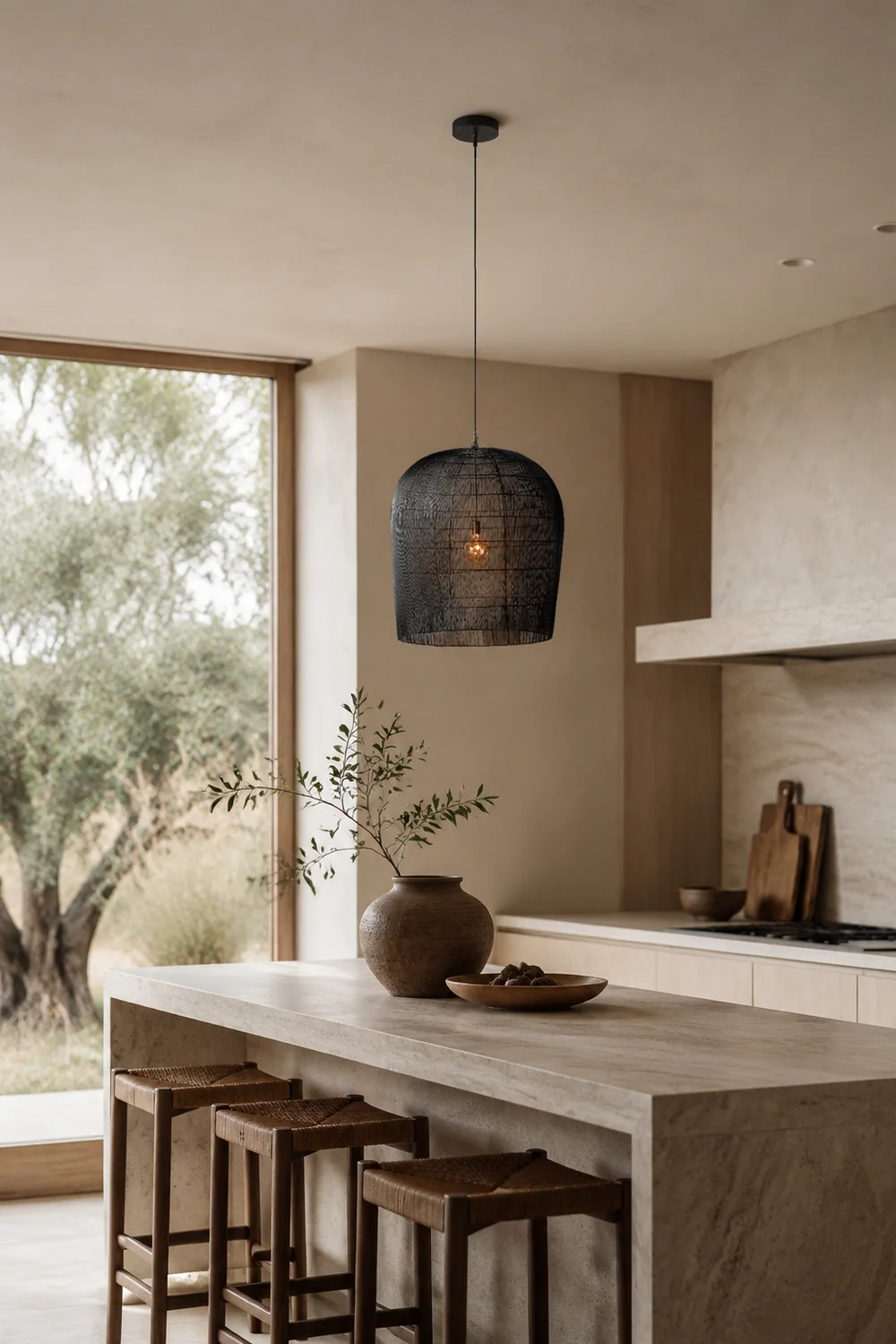 Wabi Sabi Simple Rattan Can Pendant Light - Lumpaz