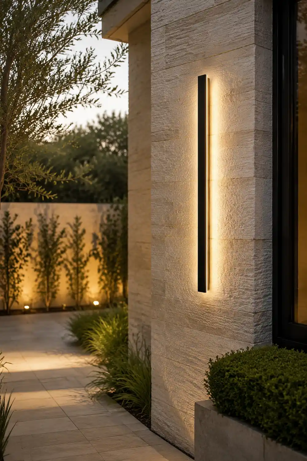 Minimalistische Wasserdichte LED Außen Wandleuchte Metall für Garten, Balkon - Lumpaz