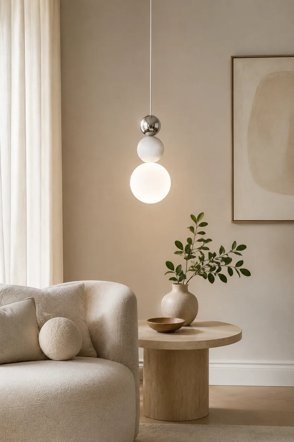 Modern White Glass Hanging Pendant Light - Lumpaz