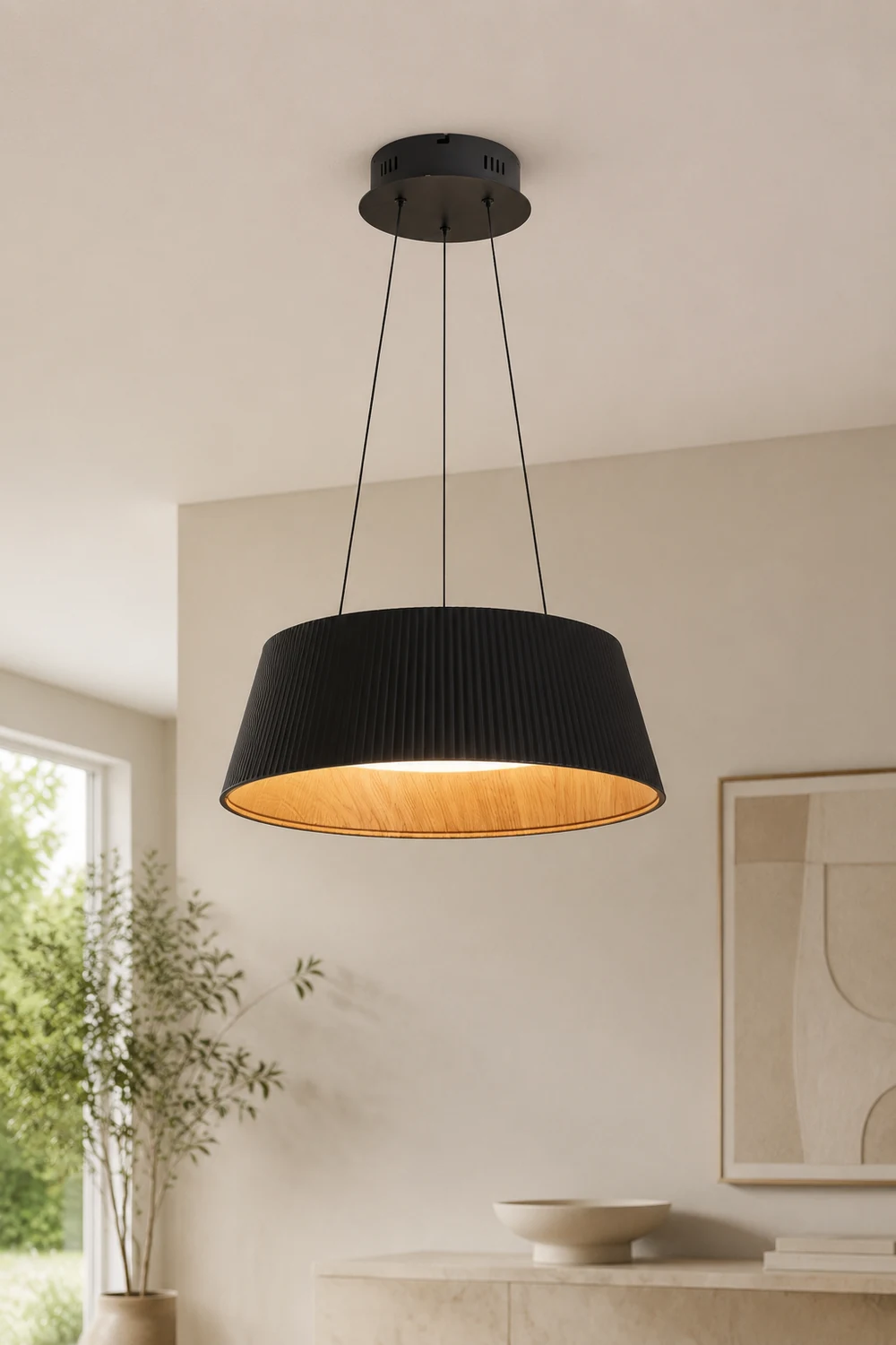 Modern Ribbed LED Pendant Light For Kitchen Island - Lumpaz