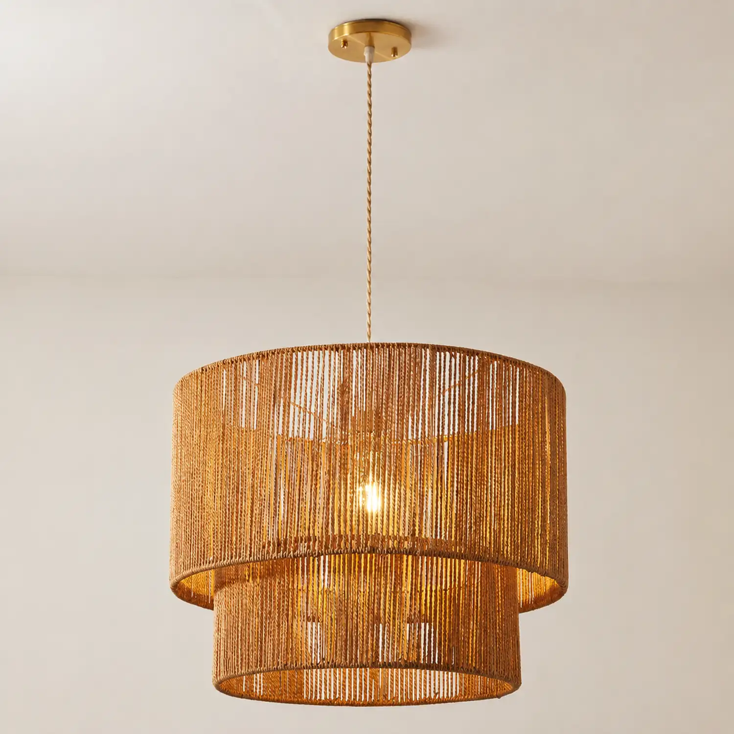 Retro Rope Woven Dining Room Pendant Light - Lumpaz