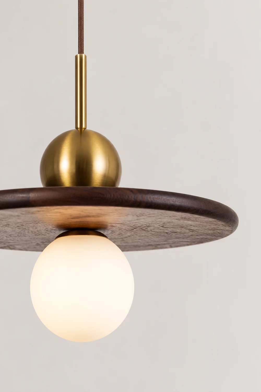 Flying Saucer Walnut Pendant Light - Lumpaz