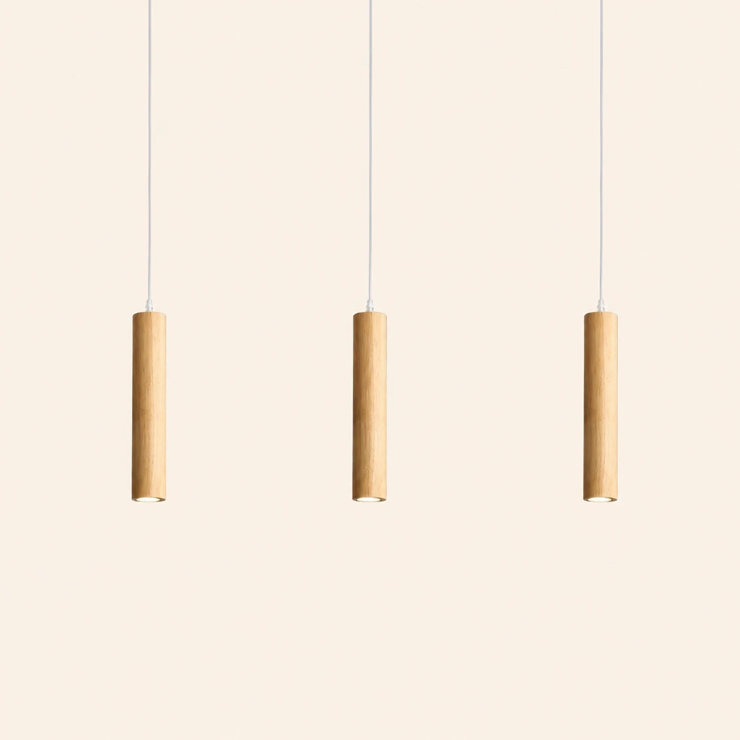 Moderne Einfache LED Pendelleuchte aus Holz für Esszimmer, Restaurant - Lumpaz