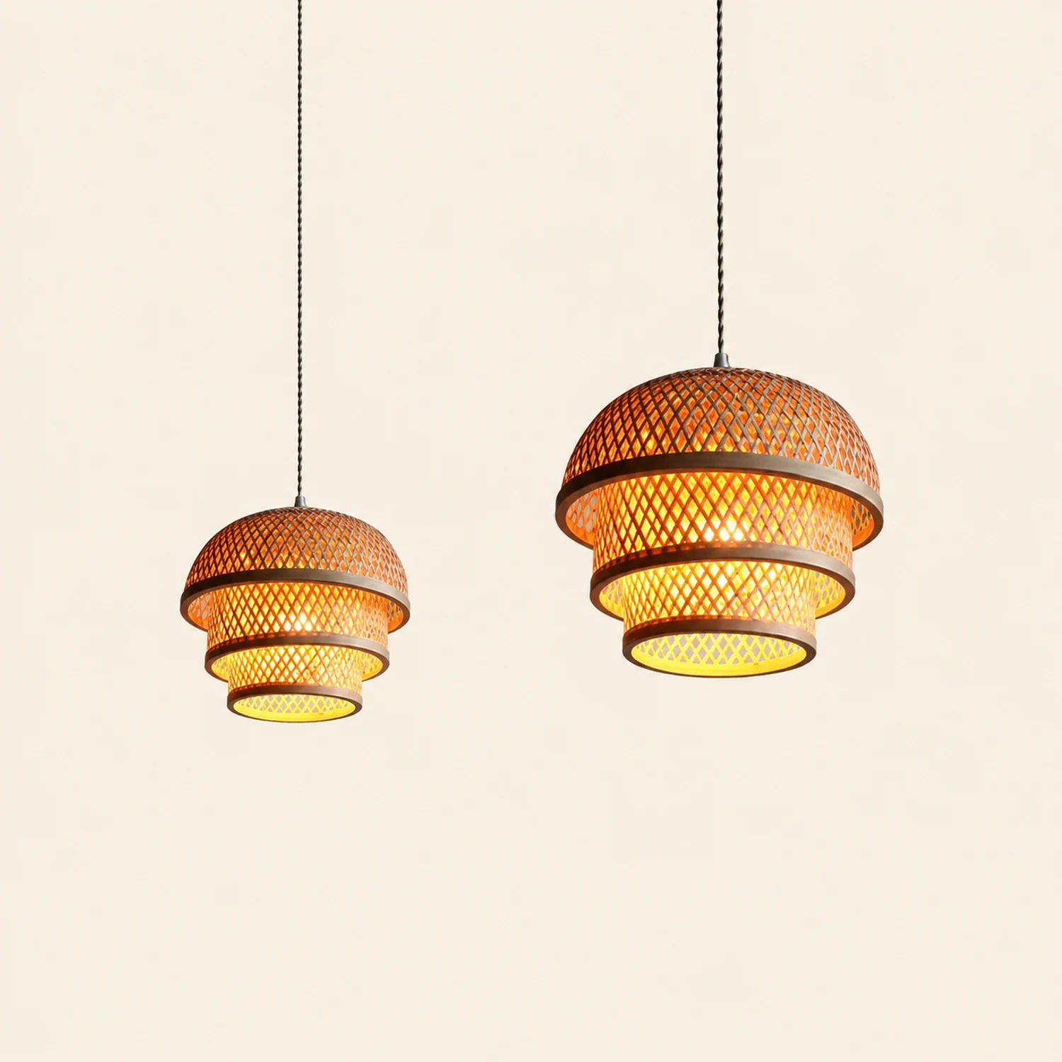 Bamboo Natural Basket Island Pendant Light - Lumpaz