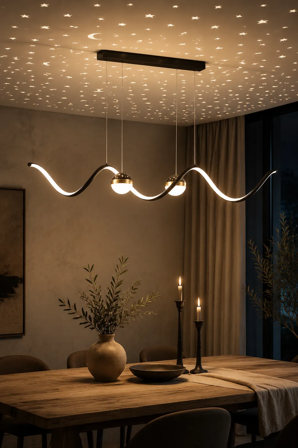 Madina Moderne LED Pendelleuchte Stern-Design für Esszimmer - Lumpaz