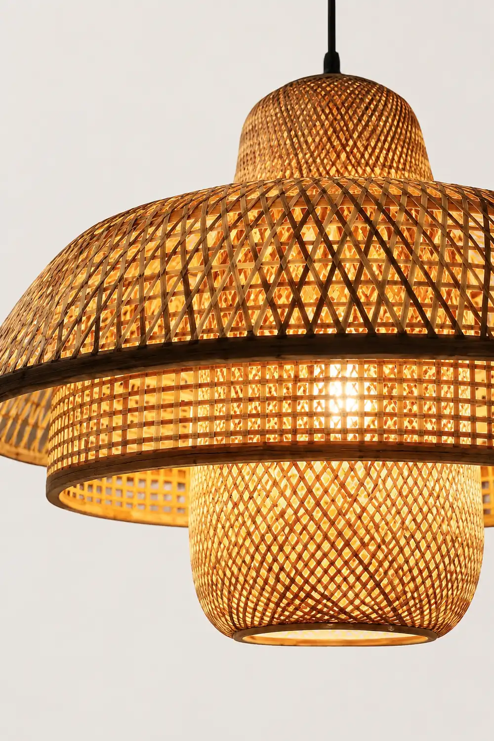 Modern Rattan Dome Latern Pendant Light For Living Room - Lumpaz