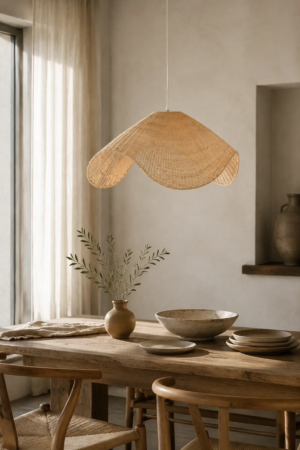 Modern Simple Handwoven Rattan Pendant Light - Lumpaz