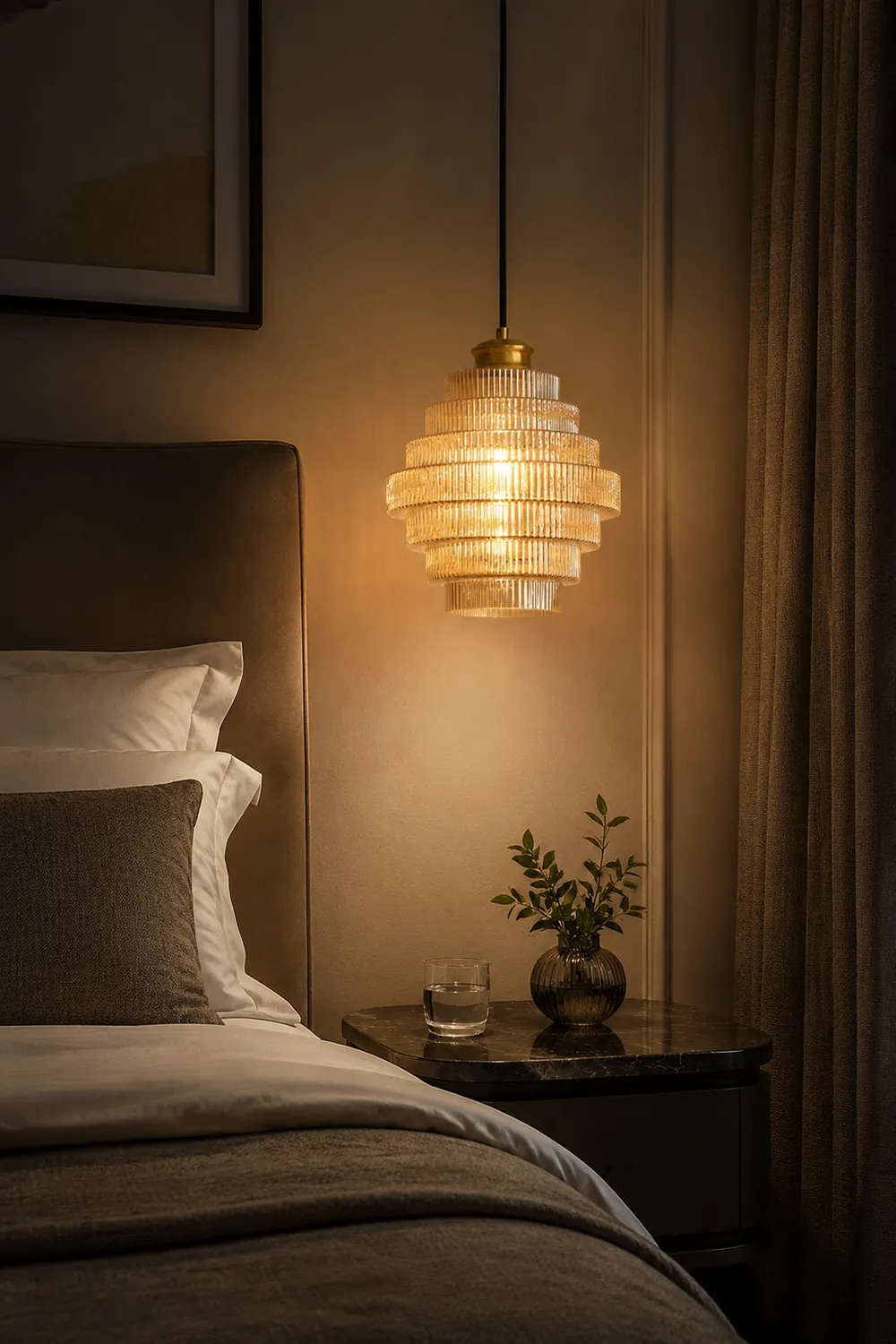 Bottle Shaped Brass Glass Pendant Light - Lumpaz