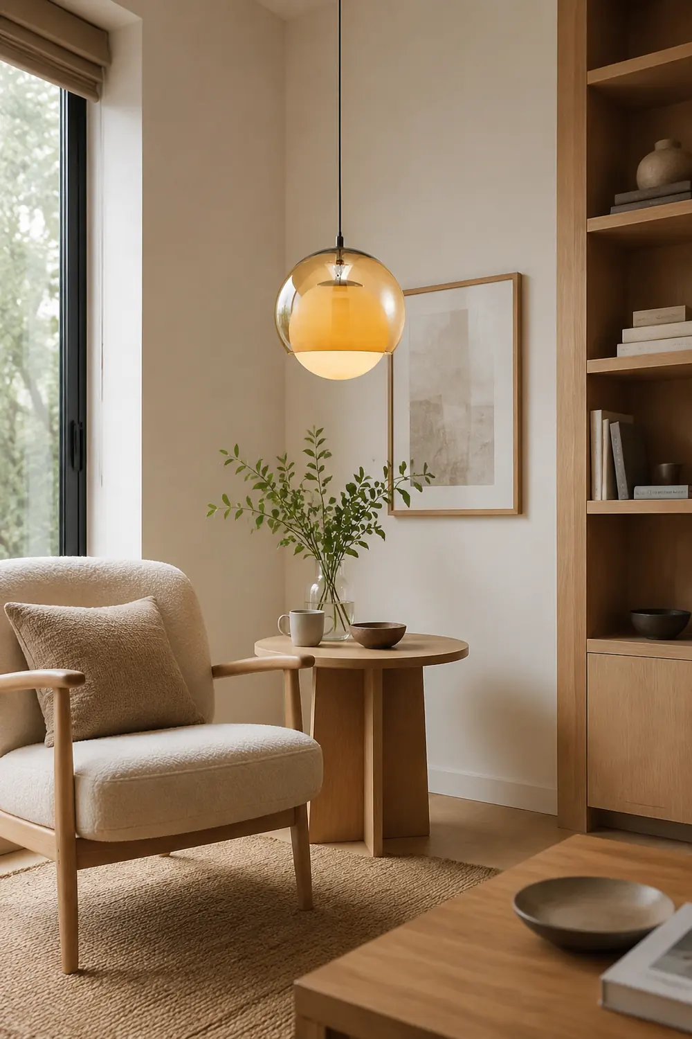 Vintage Orange Bauhaus Glass Pendant Light - Lumpaz