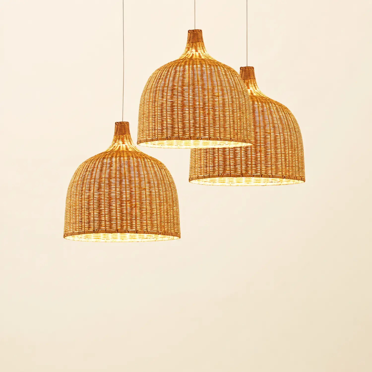 Bamboo Rattan Basket Pendant Light For Kitchen - Lumpaz