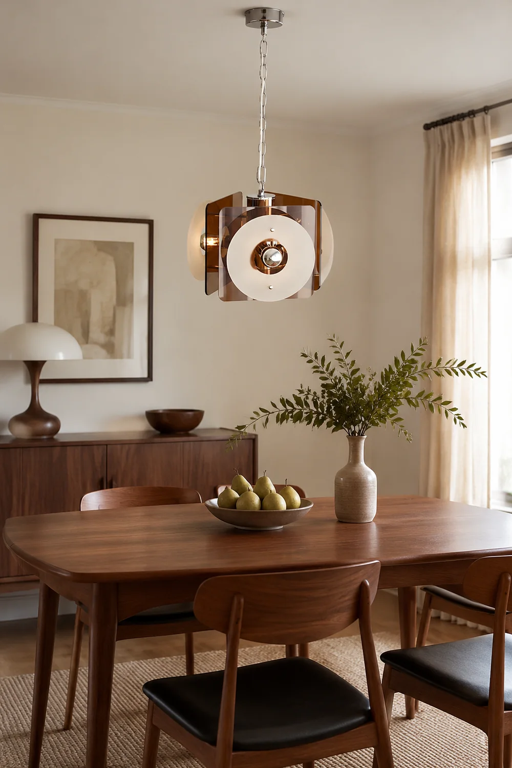Middle Century Danish Deco Glass Hanging Lights - Lumpaz