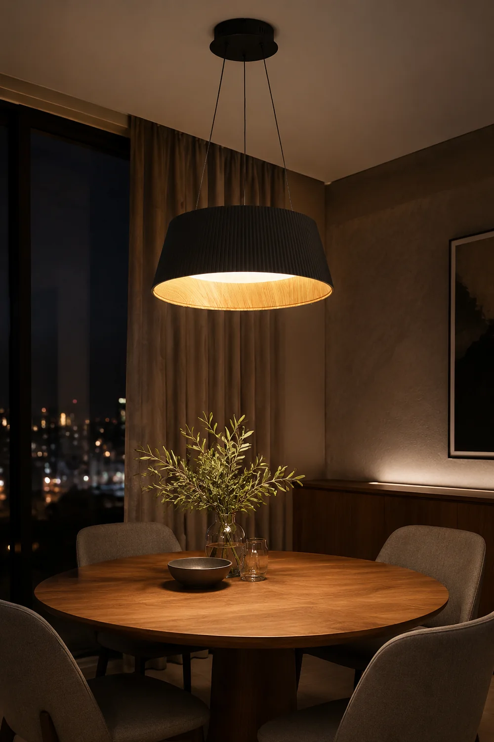 Modern Ribbed LED Pendant Light For Kitchen Island - Lumpaz